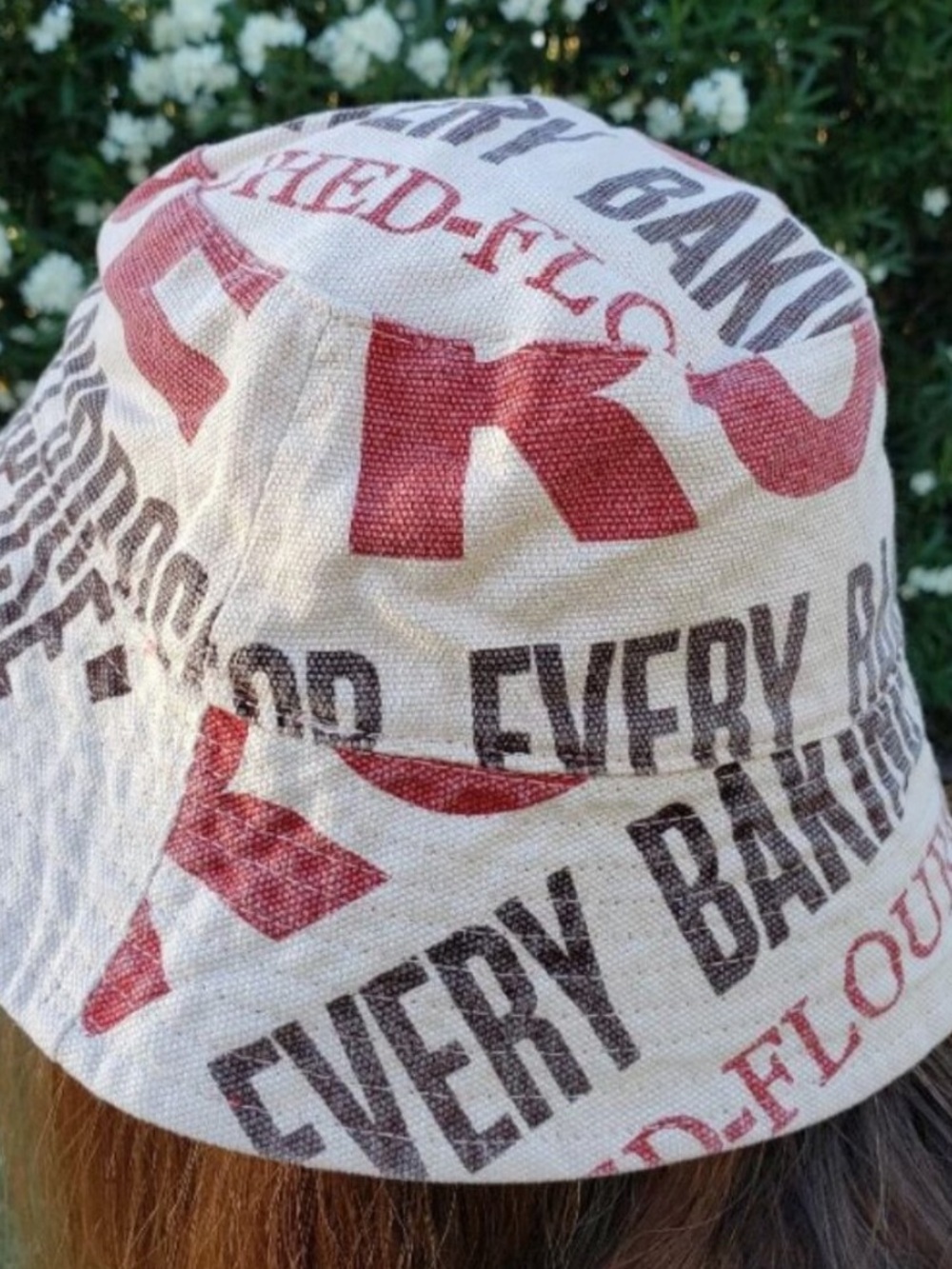 NWT JADED GYPSY BUCKET OF DREAMS HAT reversible red vintage floor sack style O/S - Picture 4 of 7